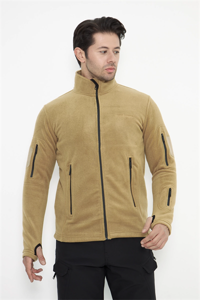 Tactical Outdoor Taktik Hırka Dik Yaka Polar Fermuarlı Polar Çöl