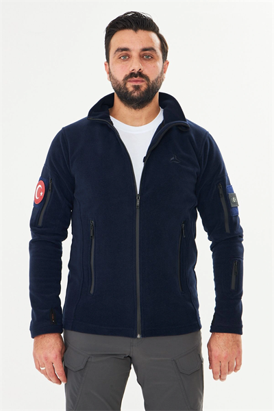 Tactical Outdoor Taktik Hırka Dik Yaka Polar Fermuarlı Polar Lacivert
