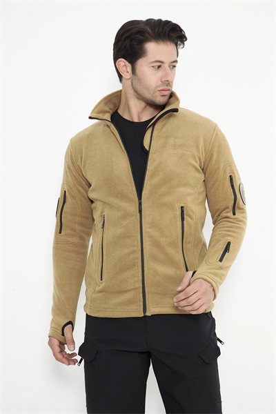 Tactical Outdoor Taktik Hırka Dik Yaka Polar Fermuarlı Polar Çöl