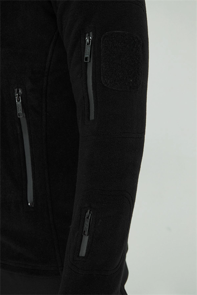 Tactical Outdoor Taktik Hırka Dik Yaka Polar Fermuarlı Polar Siyah