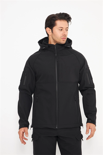 Taktikal Shoftshell Siyah Mont