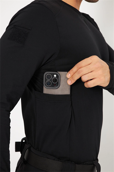 Taktikal Siyah Uzun Kollu Body