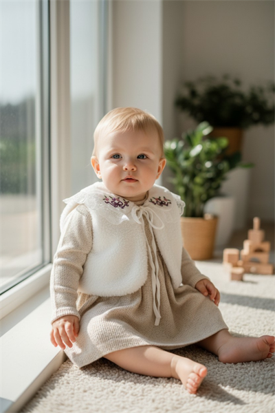 Peluş Yelekli Kız Elbise