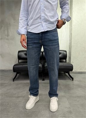 Likralı Düz Paça Tintli Yeşil Regular Fit Jean