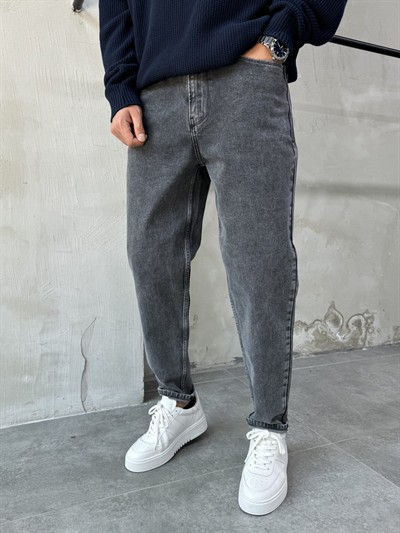 Trend Fit Rahat Kalıp Gri Boyfriend Pantolon