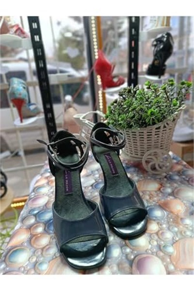 “Kanat Gölgesi” Lacivert LATİN SALSA BACATA TANGO DANS VE SALON AYAKKABISI 7 CM 11 PONT KADEH TOPUK