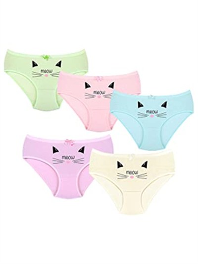 014 Kız Çocuk Mix 5li Paket Baskılı Külot Paketi