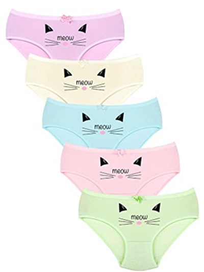 014 Kız Çocuk Mix 5li Paket Baskılı Külot Paketi