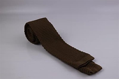 1.Kalite Özel Desenli Örme Kravat- Kahverengi kahverengi Tek Ebat kahverengi Tek Ebat ars-388