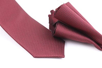 1.Kalite Özel Desenli Kravat Mendil Seti - Bordo Bordo Bordo ars-455