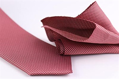 1.Kalite Özel Desenli Kravat Mendil Seti - Kırmızı Kırmızı Kırmızı ars-444