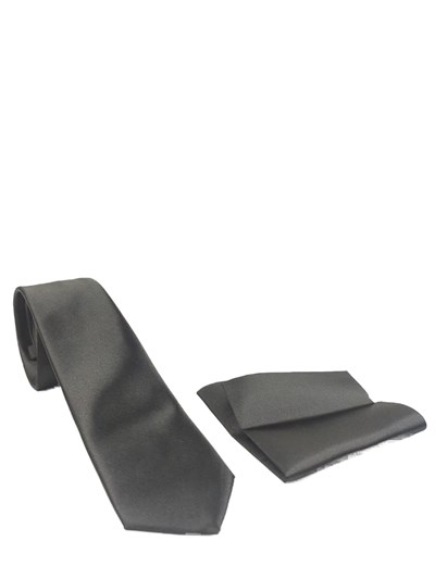 1. Kalite Saten Parlak Slim Kravat Mendil Seti vizon Tek Ebat vizon Tek Ebat ars-282