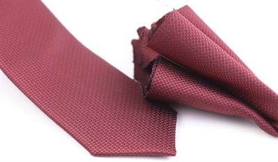 1.Kalite Özel Desenli Kravat Mendil Seti - Bordo Bordo Bordo ars-455
