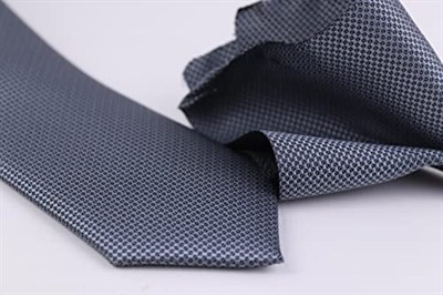1.Kalite Özel Desenli Kravat Mendil Seti - gri gri gri ars-450