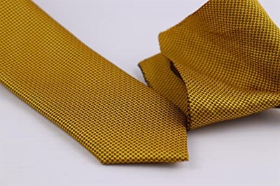 1.Kalite Özel Desenli Kravat Mendil Seti - Sarı sarı sarı ars-465