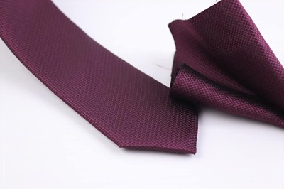 1.Kalite Özel Desenli Kravat Mendil Seti - Bordo Bordo Bordo ars-467