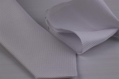 1.Kalite Özel Desenli Kravat Mendil Seti - Beyaz beyaz Tek Ebat beyaz Tek Ebat ars-415