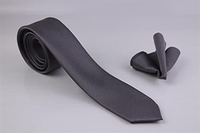 1.Kalite Özel Desenli Kravat Mendil Seti - Gri çok renk Tek Ebat çok renk Tek Ebat ars-372
