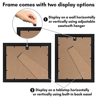 (1, Black) - Americanflat Document Frame - Made to Display Certificates 22cm x 28cm - Document Frames, Certificate Frames, Standard Paper Frame