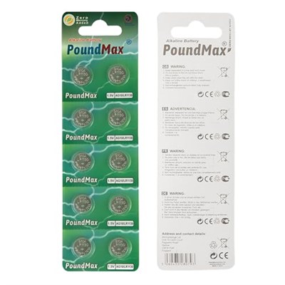 10 X PoundMax AG10, LR54,1,5V Alkalin Düğme Pil