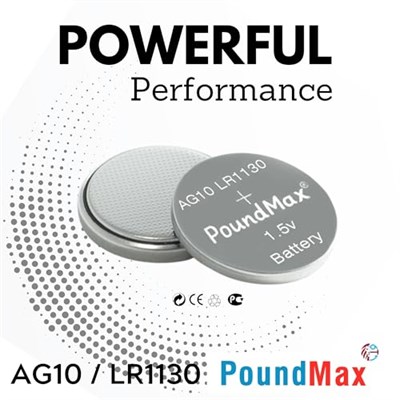 10 X PoundMax AG10, LR54,1,5V Alkalin Düğme Pil