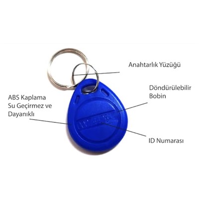 100 Adet SARKEY SR-600 Proximity Anahtarlık - Rfıd Tag - Göstergeç - 125 Khz