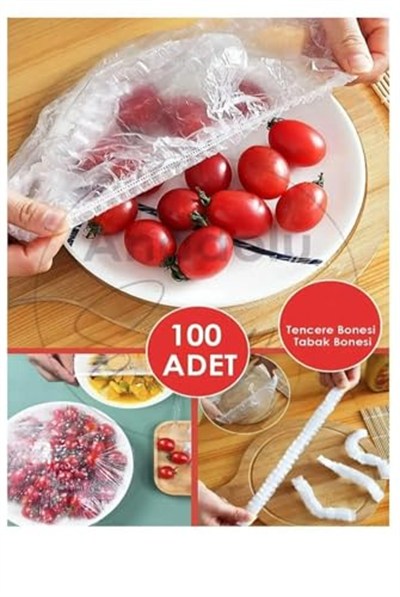 100 Adet Tencere, Tabak Bonesi, Tek Kullanımlık Dayanıklı Lastikli Poşet, Tabak Ve Tencereler İçin Koruyucu Kapak, Yiyecekleri Hijyenli Muhafaza (300)