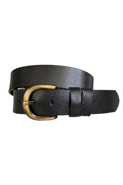 %100 Hakiki Deri, Efsane Gold Fırçalı Tokalı, Kahverengi Kadın Kot Kemeri 4 cm_ 26-Gold