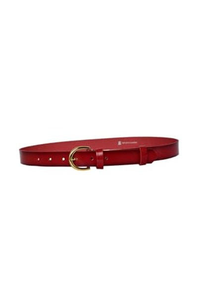 %100 Hakiki Deri Gold Tokalı Bordo İnce Kadın Kemeri, 3cm; 3cm-KDN-02-BorDo.Düz