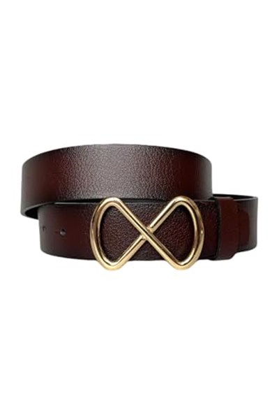 %100 Hakiki Deri, Gold Tokalı Bordo Kadın Kot Kemeri 4 cm; Bordo-byn-42