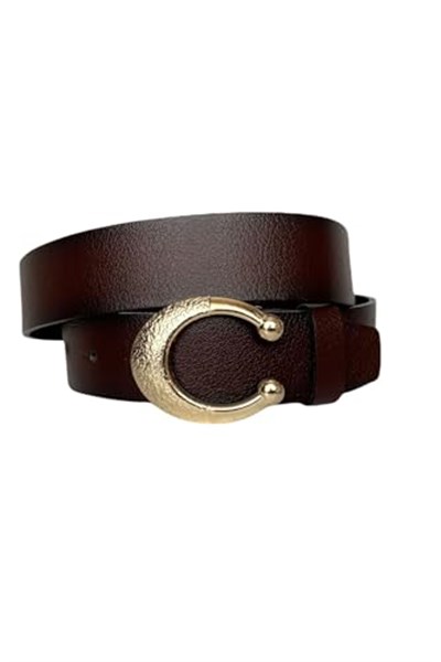 %100 Hakiki Deri, Gold Tokalı Bordo Kadın Kot Kemeri 4 cm; Bordo-byn-53