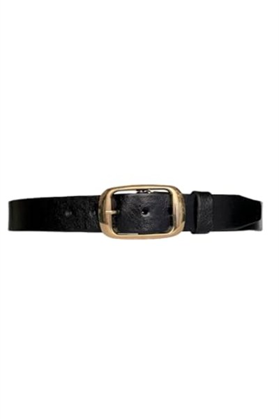 %100 Hakiki Deri, Gold Tokalı Kahverengi Kadın Kot, Spor Kemer 4 cm; Kahve-byn-25