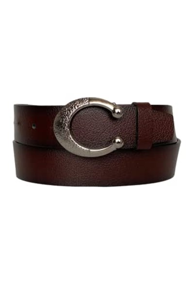 %100 Hakiki Deri, Gümüş Tokalı Bordo Kadın Kot Kemeri 4 cm; Bordo-byn-52