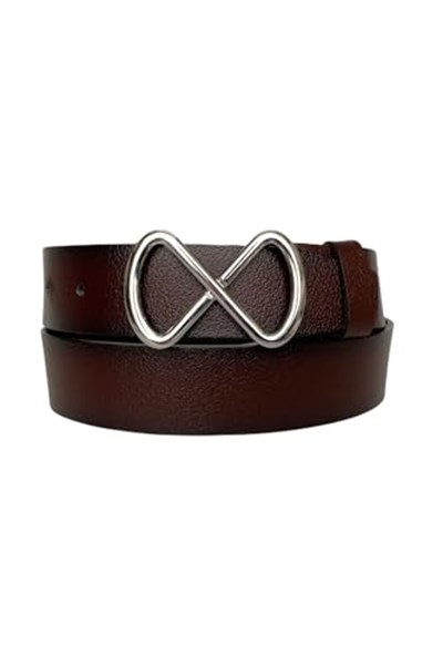 %100 Hakiki Deri, Gümüş Tokalı Bordo Kadın Kot Kemeri 4 cm; Bordo-byn-41