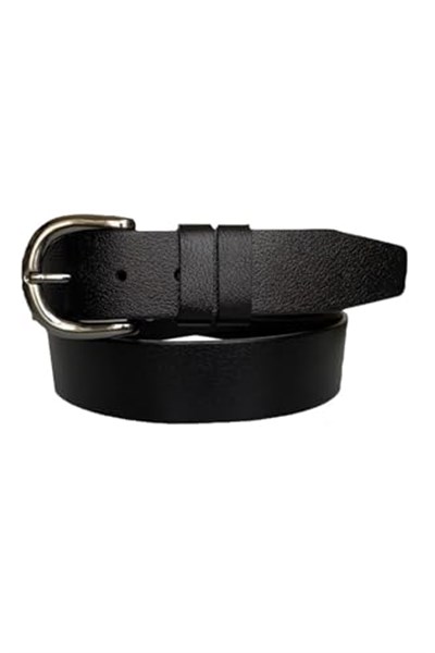 %100 Hakiki Deri, Gümüş Tokalı Siyah Kadın Kot Kemeri 4 cm; Flot.Siyah-byn-45
