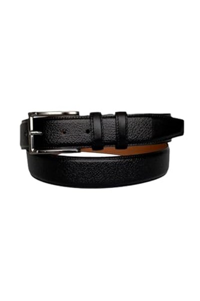 %100 Hakiki Kaliteli Deri, Dikişli Siyah Klasik, Kumaş Pantolon Kemeri 3.5 cm; Dk-140