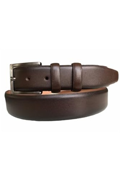 %100 Hakiki Kaliteli Deri Kahverengi Klasik Kumaş Pantolon Kemeri 3,5 cm, Go-Dk-KLA-02