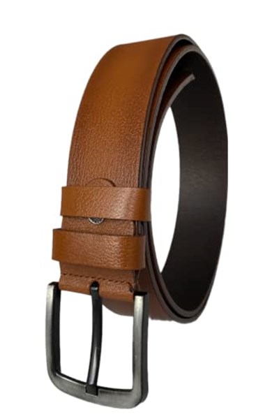 %100 Hakiki Tek Parça Kaliteli Deri 4.5 cm Taba Kot, Spor Kemer; GO-4444