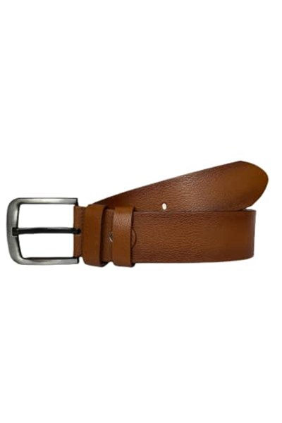 %100 Hakiki Tek Parça Kaliteli Deri 4.5 cm Taba Kot, Spor Kemer; GO-4444