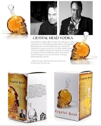 1000 Ml Crystal Head Kuru Kafa İçki Şişesi
