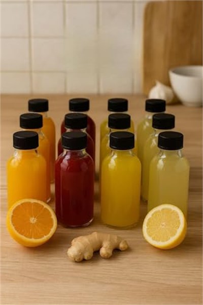 12 Adet Cam Shot Şişesi Sızdırmaz Siyah Plastik Kapaklı Kolonya Koku Süs Çok Amaçlı Şişe 100ml