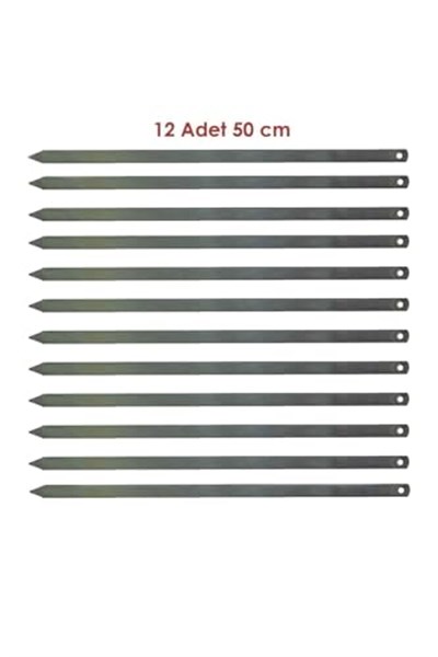 12 Adet Profesyonel Metal Kıyma Şiş Adana-Urfa-Antep Kebap Şişi