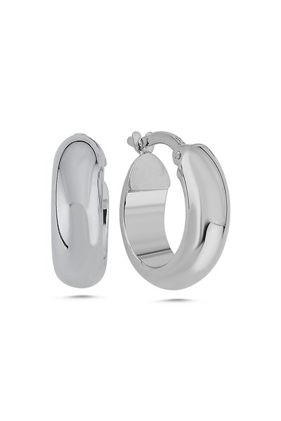 14 Ayar Altın Erkek 1.5 cm Kalın Halka Küpe ERKVRTZ115620 BEYAZ
