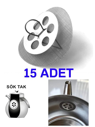 15 Adet Çaydanlık içi çay süzgeci demlik süzgeç