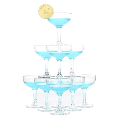 18 Adet 5oz Akrilik Martini Bardakları Parti Şampanya Kulesi Plastik Şampanya Kupası Bardakları Martini, Margarita, Kokteyl, Tatlı için (Tekrar Kullanılabilir, Bulaşık Makinesinde Güvenli)