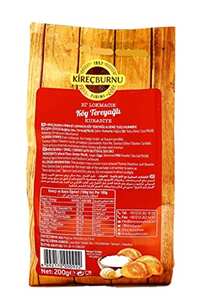1957 KİREÇBURNU FIRINI KÖY TEREYAĞLI Bİ LOKMACIK KURABİYE 200 G X 2 PAKET
