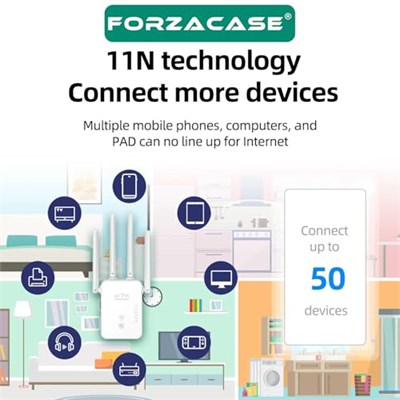 2.4GHz 300 Mbps 4 Antenli Kablosuz Wifi Güçlendirici Access Point Repeater - FC1021