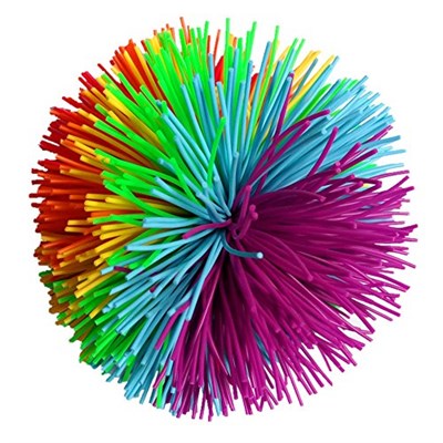 2 Adet 4.5 Inç Büyük Gökkuşağı Stringy Top Silikon Zıplayan Kabarık Jugging Topu, Maymun Stres Topu