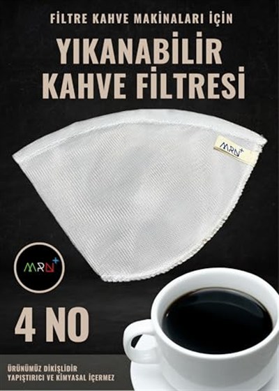 2 Adet 4 NO Yıkanabilir Raschel Filtre Kahve Süzgeci, Kahve Filtresi, Raşel Kumaş Kahve Filtresi