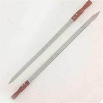 2 Adet Ağaç Saplı Adana Kebabı Şişi 304 Kalite Paslanmaz Çelik 57cm Urfa Kebap Şişi ÖmürBoyu Garanti